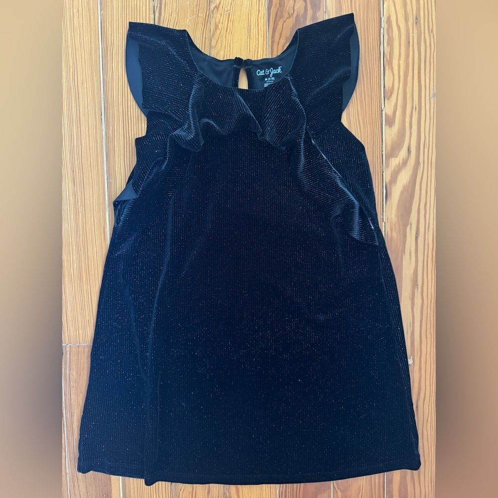 Cat & Jack Black Sparkly Velvet Dress